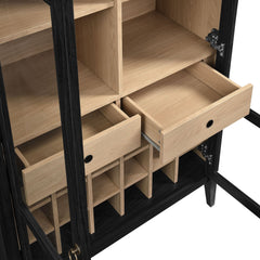 Nolan Black Arched Bar Cabinet - Ornate Home