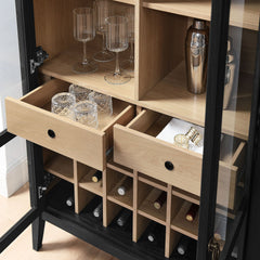 Nolan Black Arched Bar Cabinet - Ornate Home