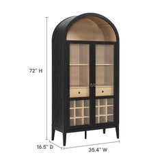 Nolan Black Arched Bar Cabinet - Ornate Home