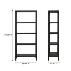 Nolan Black Bookcase - Ornate Home
