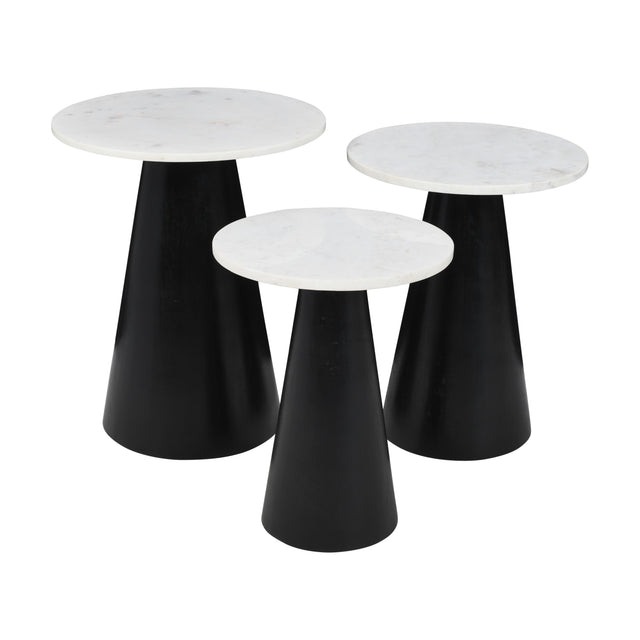 Nolan Black Table Set 3pc - Ornate Home