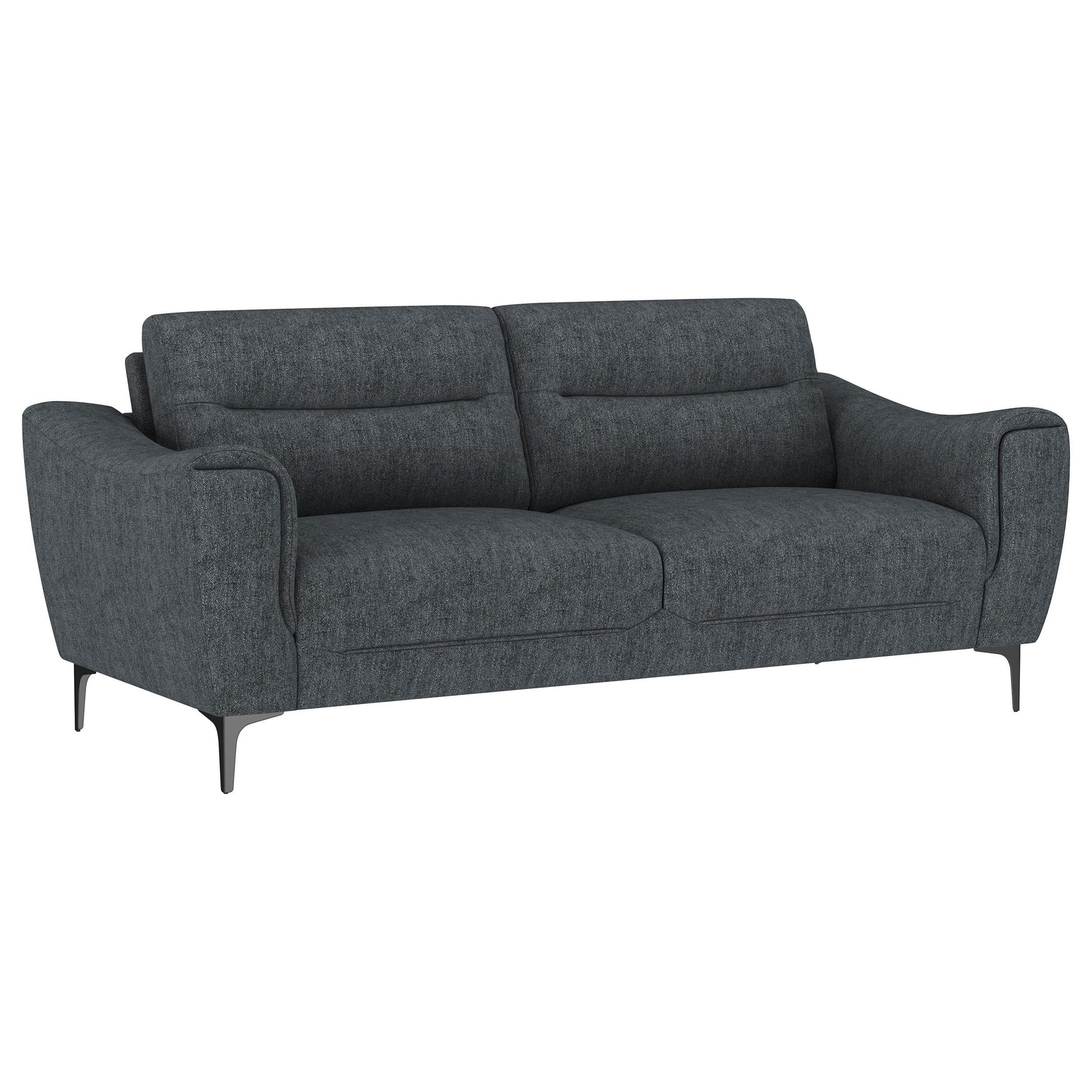 Nolan Charcoal 2-piece Upholstered Sofa Set - Ornate Home