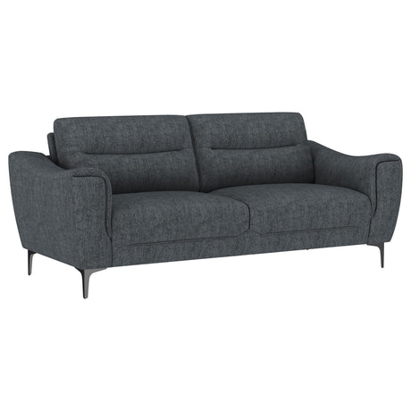 Nolan Charcoal 2-piece Upholstered Sofa Set - Ornate Home