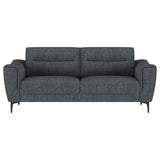 Nolan Charcoal 2-piece Upholstered Sofa Set - Ornate Home