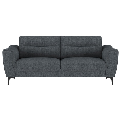 Nolan Charcoal 2-piece Upholstered Sofa Set - Ornate Home