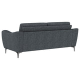Nolan Charcoal 2-piece Upholstered Sofa Set - Ornate Home