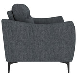 Nolan Charcoal 2-piece Upholstered Sofa Set - Ornate Home
