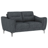 Nolan Charcoal 2-piece Upholstered Sofa Set - Ornate Home