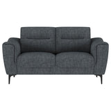 Nolan Charcoal 2-piece Upholstered Sofa Set - Ornate Home