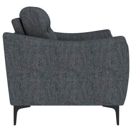 Nolan Charcoal 2-piece Upholstered Sofa Set - Ornate Home