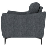 Nolan Charcoal Upholstered Sloped Track Arm Loveseat - Ornate Home