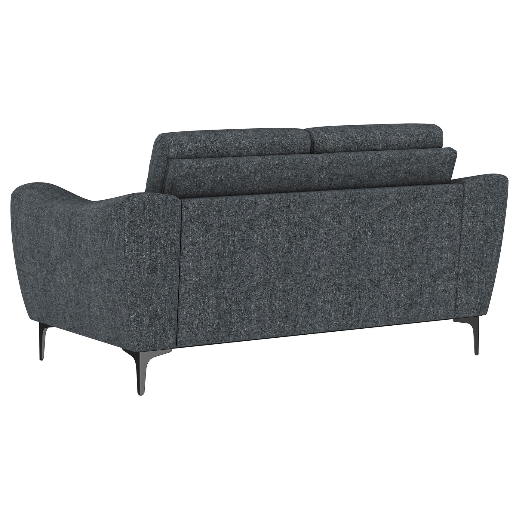 Nolan Charcoal Upholstered Sloped Track Arm Loveseat - Ornate Home