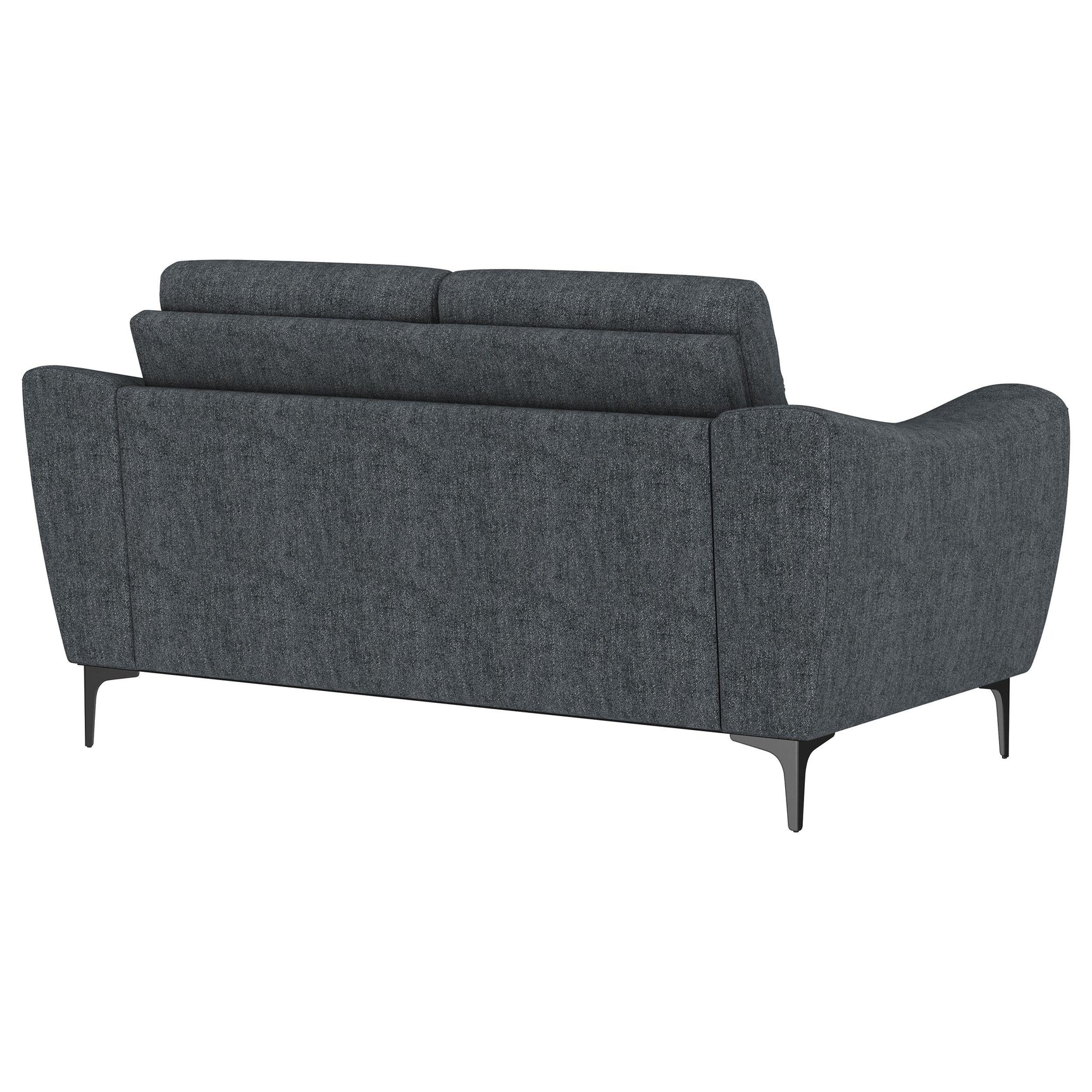 Nolan Charcoal Upholstered Sloped Track Arm Loveseat - Ornate Home