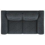 Nolan Charcoal Upholstered Sloped Track Arm Loveseat - Ornate Home