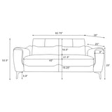 Nolan Charcoal Upholstered Sloped Track Arm Loveseat - Ornate Home