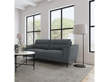 Nolan Charcoal Upholstered Sloped Track Arm Sofa - Ornate Home