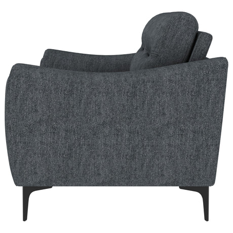 Nolan Charcoal Upholstered Sloped Track Arm Sofa - Ornate Home