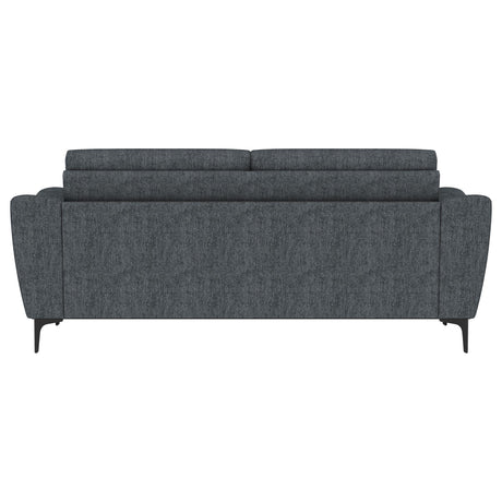 Nolan Charcoal Upholstered Sloped Track Arm Sofa - Ornate Home