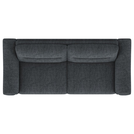 Nolan Charcoal Upholstered Sloped Track Arm Sofa - Ornate Home