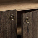 Nolan Dark Walnut 74" Tall Wide Arched Storage Display Cabinet Bookshelf