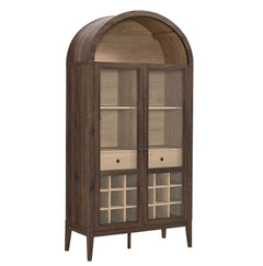 Nolan Dark Walnut Arched Bar Cabinet - Ornate Home