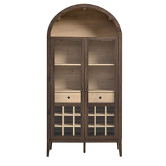 Nolan Dark Walnut Arched Bar Cabinet - Ornate Home