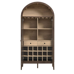 Nolan Dark Walnut Arched Bar Cabinet - Ornate Home