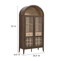 Nolan Dark Walnut Arched Bar Cabinet - Ornate Home