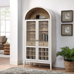 Nolan Ivory Arched Bar Cabinet - Ornate Home