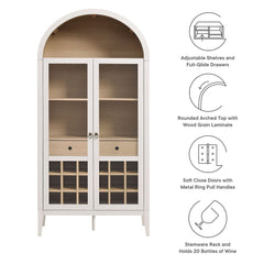 Nolan Ivory Arched Bar Cabinet - Ornate Home