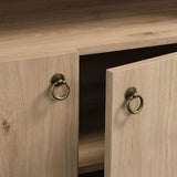 Nolan Light Oak 74" Tall Wide Arched Storage Display Cabinet Bookshelf
