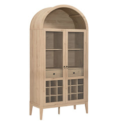 Nolan Light Oak Arched Bar Cabinet - Ornate Home