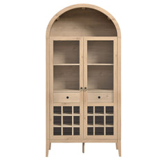 Nolan Light Oak Arched Bar Cabinet - Ornate Home