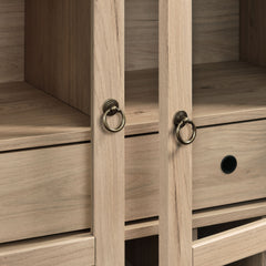 Nolan Light Oak Arched Bar Cabinet - Ornate Home
