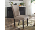 Nolan Linen/Weathered Black Side Chair (Set of 2) - Ornate Home