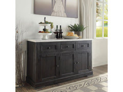 Nolan Server in White Marble/Weathered Black 72847 - Ornate Home
