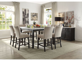 Nolan White Marble & Salvage Dark Oak Counter Height Dining Table - Ornate Home