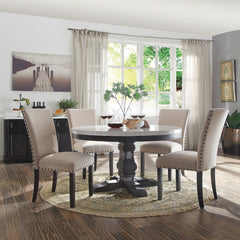 Nolan White Marble & Salvage Dark Oak Dining Table - Ornate Home