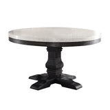 Nolan White Marble & Salvage Dark Oak Dining Table - Ornate Home