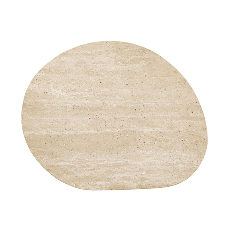 Nolfi Yellow Travertine/Brown Oak End Table - Ornate Home