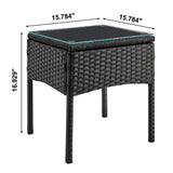 Noli Patio 2-Person Seating Group with End Table with Cream Cushions - Ornate Home