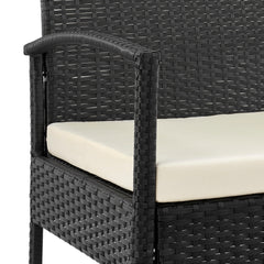 Noli Patio 2-Person Seating Group with End Table with Cream Cushions - Ornate Home