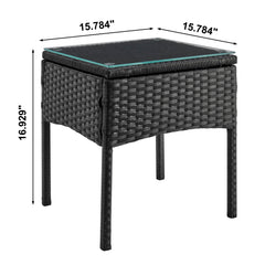 Noli Patio 2-Person Seating Group with End Table with Grey Cushions - Ornate Home