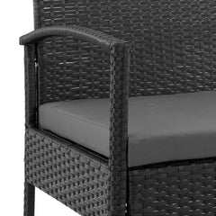 Noli Patio 2-Person Seating Group with End Table with Grey Cushions - Ornate Home