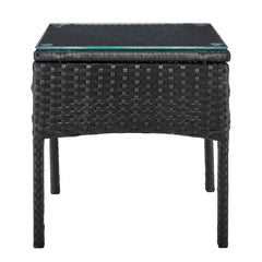 Noli Patio 2-Person Seating Group with End Table with Grey Cushions - Ornate Home
