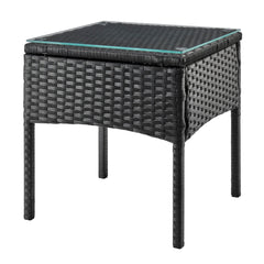 Noli Patio 2-Person Seating Group with End Table with Grey Cushions - Ornate Home