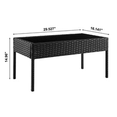 Noli Patio 4-Person Conversation Set with Coffee Table with Cream Cushions - Ornate Home
