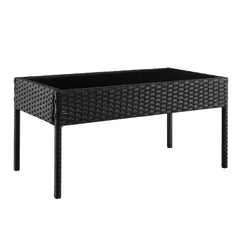 Noli Patio 4-Person Conversation Set with Coffee Table with Cream Cushions - Ornate Home
