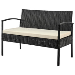 Noli Patio 4-Person Conversation Set with Coffee Table with Cream Cushions - Ornate Home