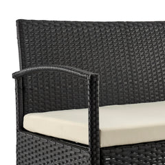 Noli Patio 4-Person Conversation Set with Coffee Table with Cream Cushions - Ornate Home